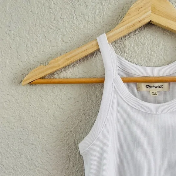 Madewell White Ribbed Tank NWT - Picture 3 of 5
